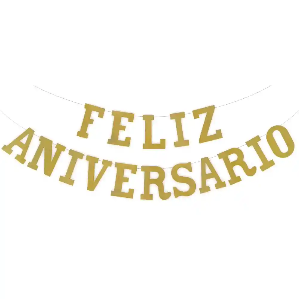 Feston Feliz Aniversario Dorado