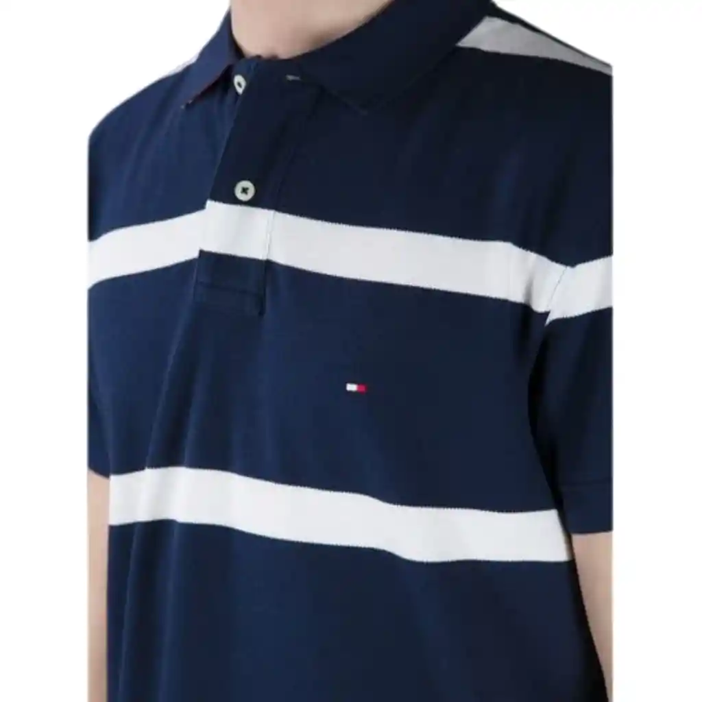 Talla S, M - Polo Hombre Tommy Hilfiger Breton Stripe Dark Blue | Original