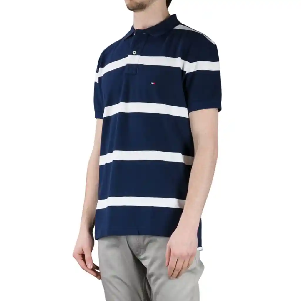 Talla S, M - Polo Hombre Tommy Hilfiger Breton Stripe Dark Blue | Original