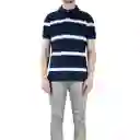 Talla S, M - Polo Hombre Tommy Hilfiger Breton Stripe Dark Blue | Original