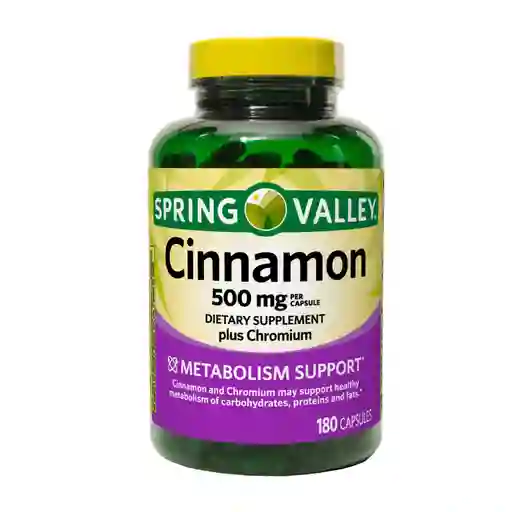 Spring Valley Cinnamon (canela) Apoyo Metabolismo 500 Mg 180 Capsulas