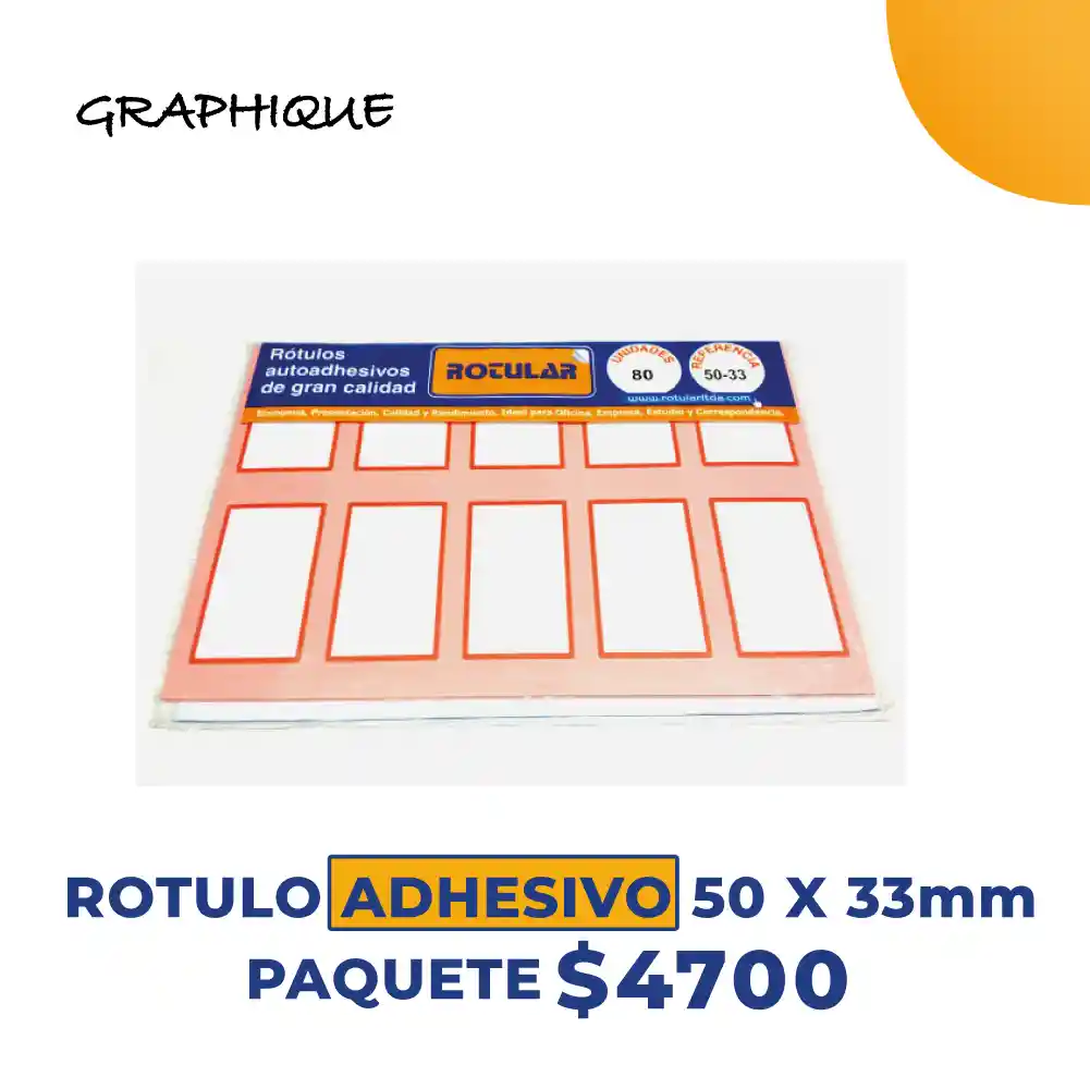 Rotulo Adhesivo 50 X 33mm Paquete