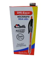 Esfero / Boligrafo Semi-gel Retractil Negro Lapicero 1 Und