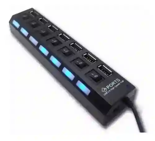 Hub Multipuerto Usb 2.0 7 Puertos Switch Individual Hi-speed
