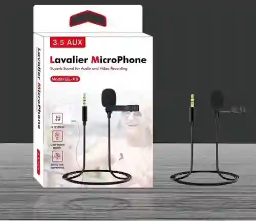 Micrófono De Solapa Para Celular + Adaptador Para Pc 3.5 Mm.