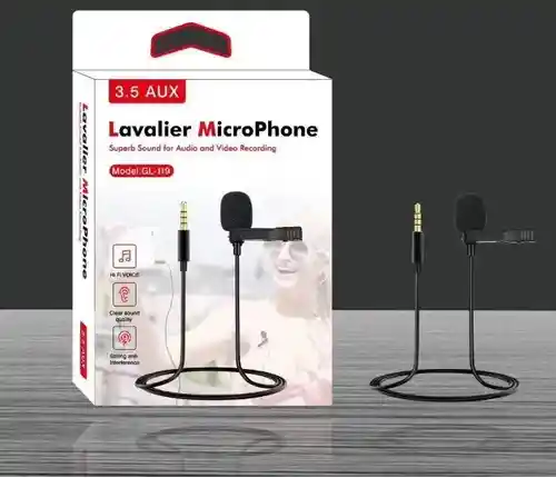 Micrófono De Solapa Para Celular + Adaptador Para Pc 3.5 Mm.