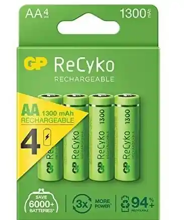 Gp Recyko Aa Rechargeable Batteries 1300 Mah - Pack Of 4