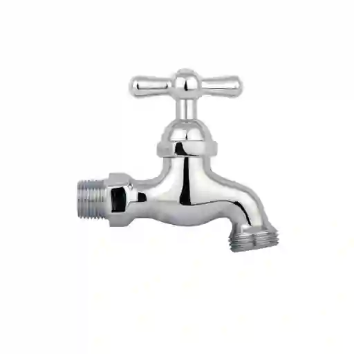Llave De Agua Cromada Jardín Grifo 1/2 Manguera Universal Lavadero