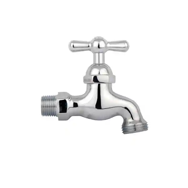 Llave De Agua Cromada Jardín Grifo 1/2 Manguera Universal Lavadero