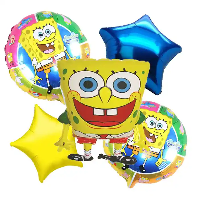 Globos Bouquet De Bombas Metalizados Bob Esponja