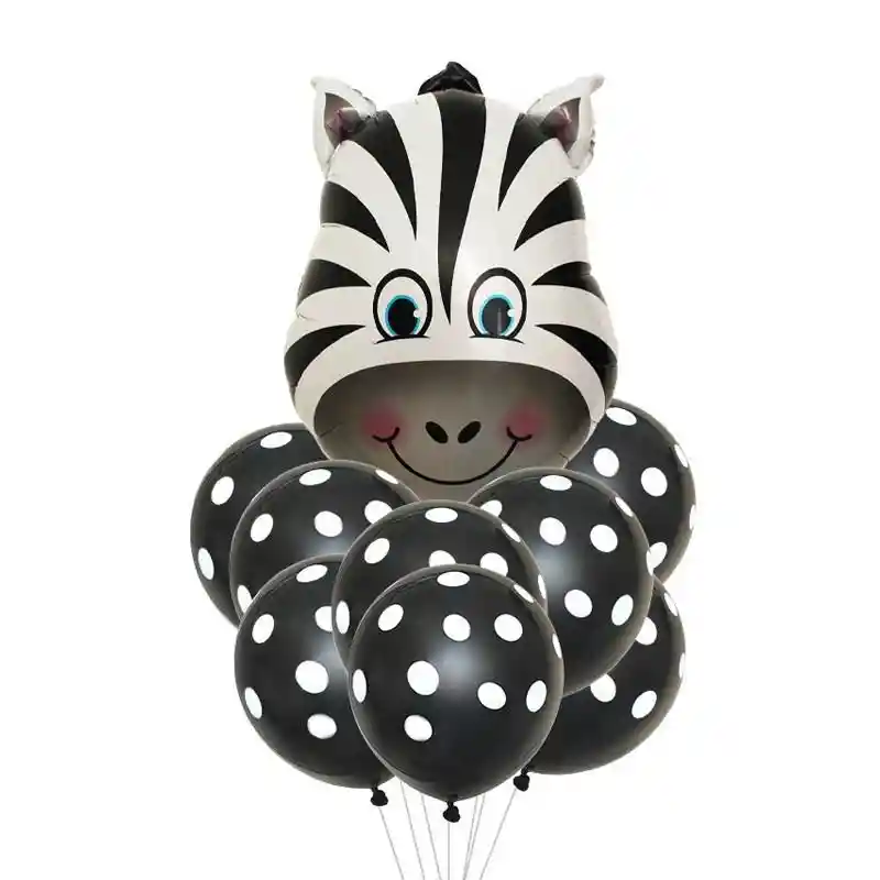 Globos Bouquet De Bombas Metalizados Cebra Zebra Animales Salvajes