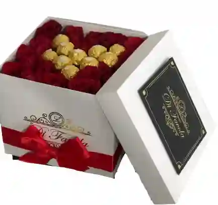 Rosas Y Ferrero, Caja Blanca Detalle Dia De La Mujer