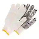 Guantes Tejidos Con Puntos Pvc Algodón Tela 1 Par