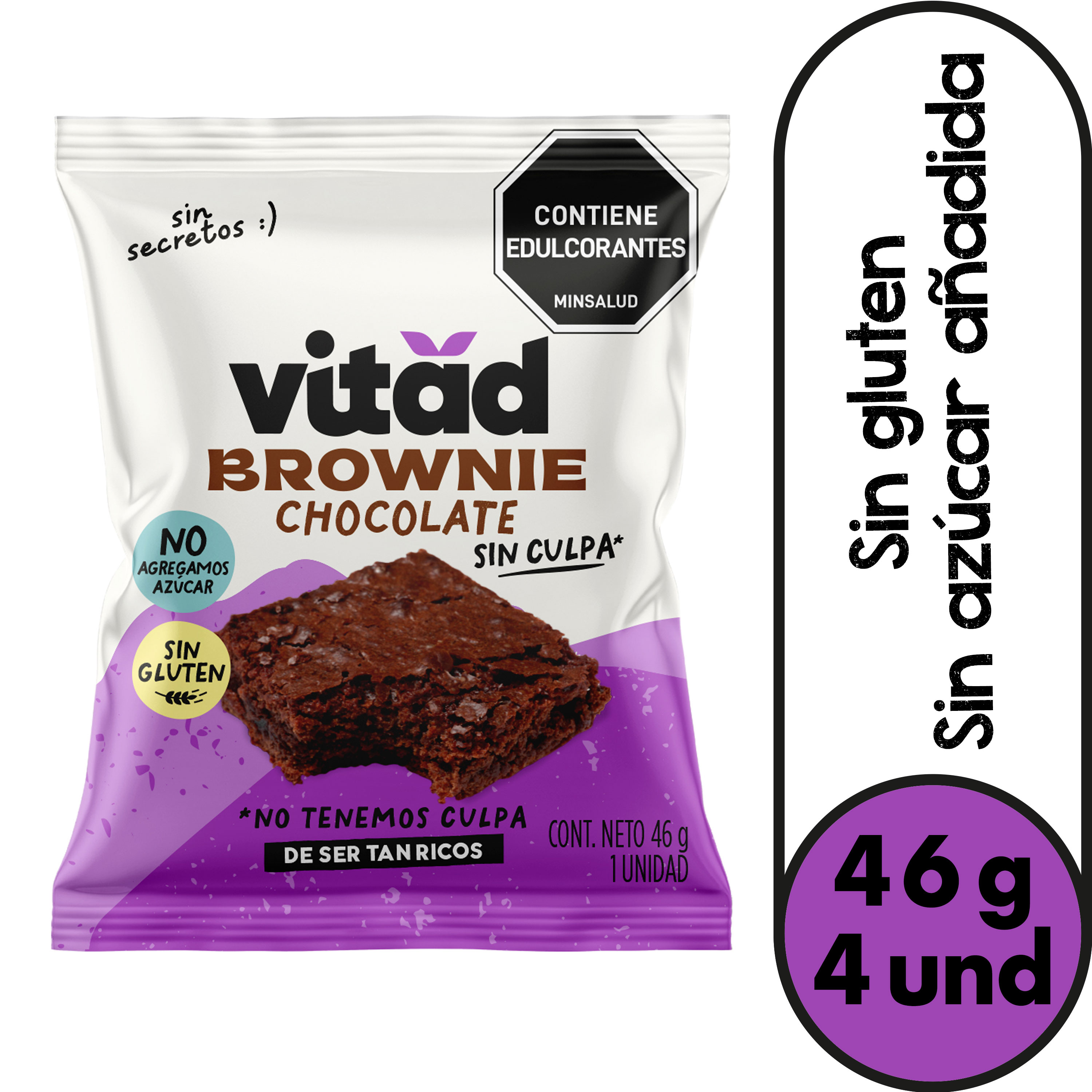 Vitad Pack Brownie 46 g x 4 Und