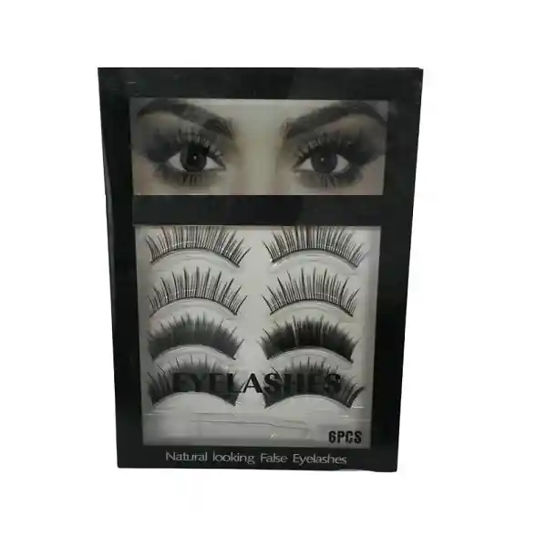 Pestañas Postizas 6 Pares Artificiales Pelo Lucen Naturales