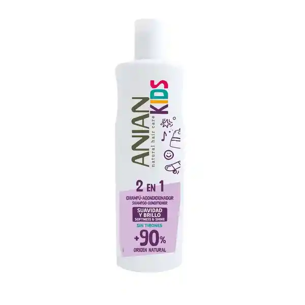 Anian Shampoo 2 en 1 Kids Suavidad y Brillo