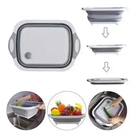 Tabla De Cocina Picar Cortar Tina Plegable Multifuncional