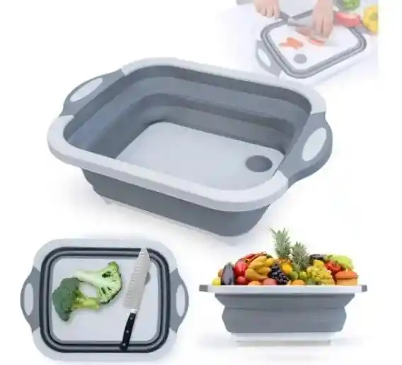 Tabla De Cocina Picar Cortar Tina Plegable Multifuncional