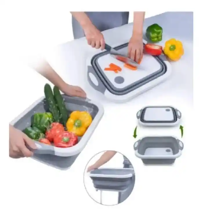 Tabla De Cocina Picar Cortar Tina Plegable Multifuncional