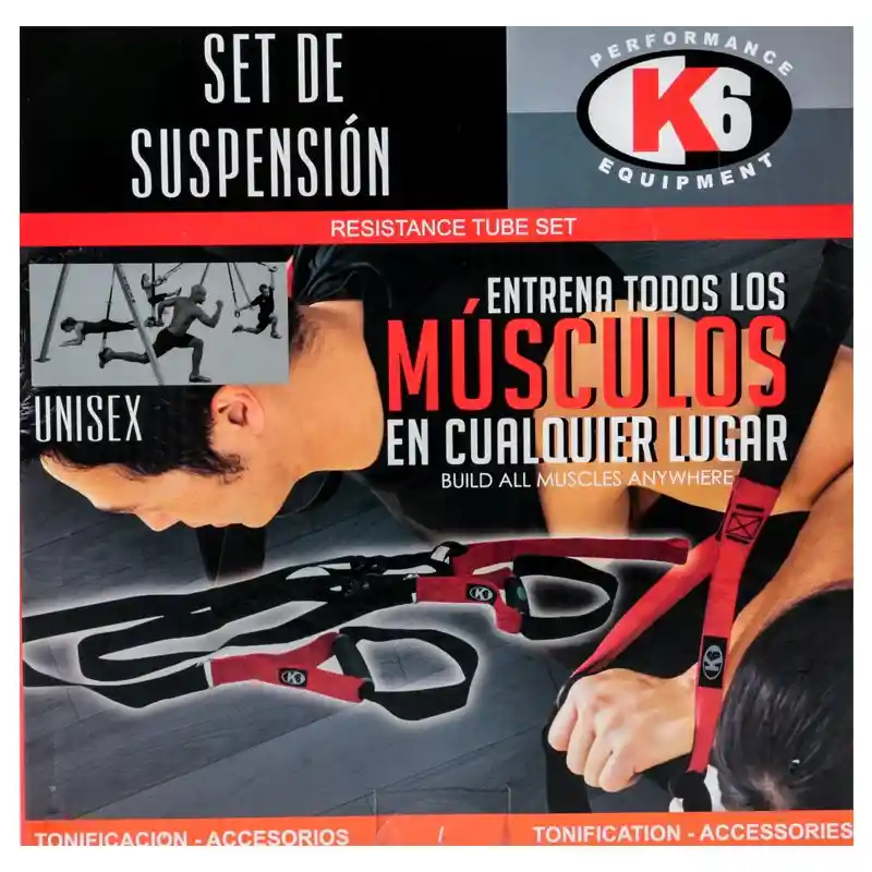 K6 Set Suspension Cuerdas Bandas Gym Crossfit -67306