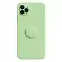 iPhone Forro Funda Silicon Para11 Pro Max Con Anillo Soporte Menta