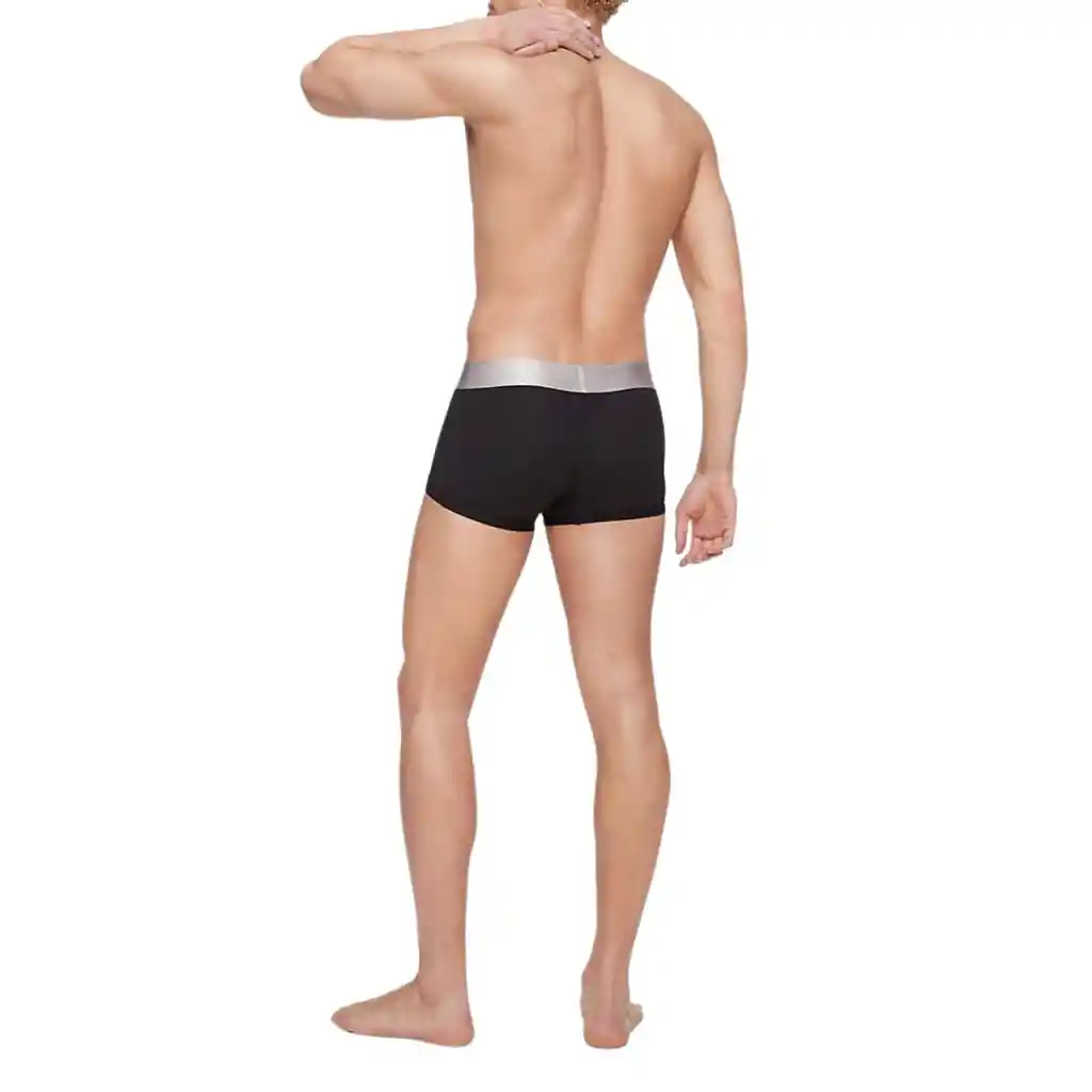 Talla L - Boxer Hombre Calvin Klein Negro Pretina Gris Steel Micro Low-rise Trunk Black | Original