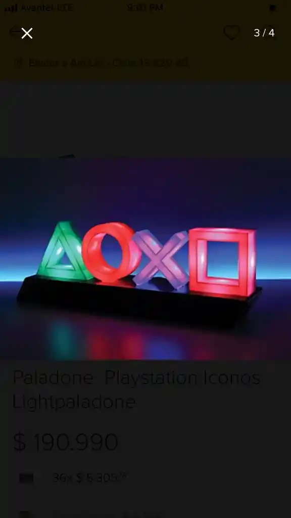 Playstation Icons Ligth Ps4 Lámpara