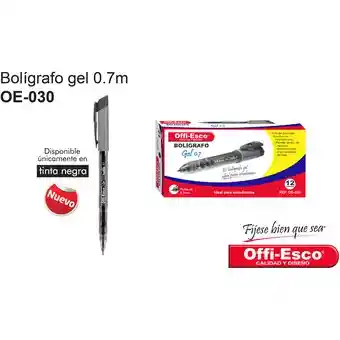 Esfero / Bolígrafo Gel Color Negro Caja Oe-030 X 12 Unidades