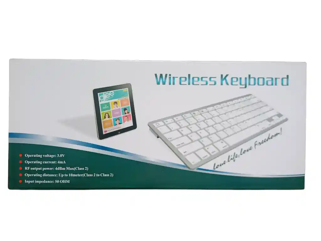 Teclado Inalámbrico Bluetooth Blanco Usa Batería Triple A