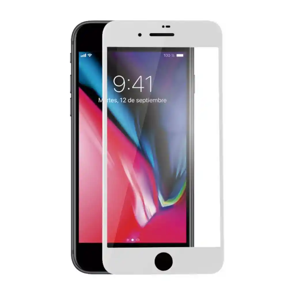 iPhone Protector Vidrio Borde Blanco Para7 Plus / 8 Plus