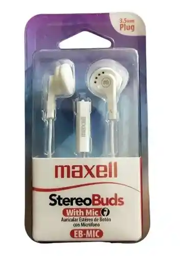 Maxell Manoslibres Celulareb-Mic Audifono Stereo 3.5Mm