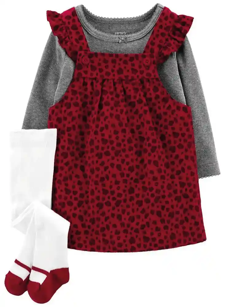 Vestido Con Medias Animal Print Talla 3 Meses