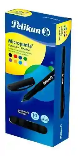 Micropunta Negro Pelikan 05mm X 10 Unidades