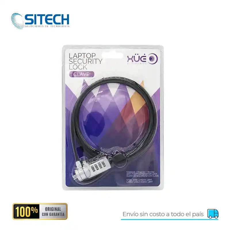 Guaya Segur. Laptop 4-digitos 1.8m 3.5mm Slot Std Xue (clave)