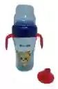 Vaso Anti Goteo Tetero Pitillo 11 Onz Bebe Biberón Chupo Jugo Entrenador Niño Azul Ref. Boogy 21394