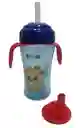 Vaso Anti Goteo Tetero Pitillo 11 Onz Bebe Biberón Chupo Jugo Entrenador Niño Azul Ref. Boogy 21394