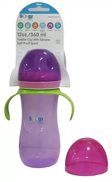 Vaso Anti Goteo Tetero Asas 12 Onzas Bebe Biberón Chupo Jugo Niña Violeta Ref Boogy 20241