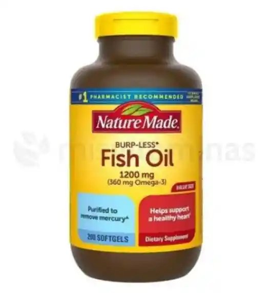 NATURE MADE Fish Oil Omega 3 1200 Mg 200 Softgels