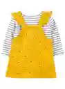 Vestido Set X 3 Amarillo Corazones - 12 Meses