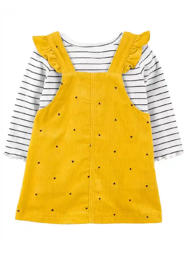 Vestido Set X 3 Amarillo Corazones - 12 Meses