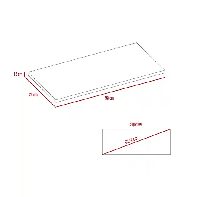 Repisa Entrepaño Organizador 60 Cm Ceniza X6