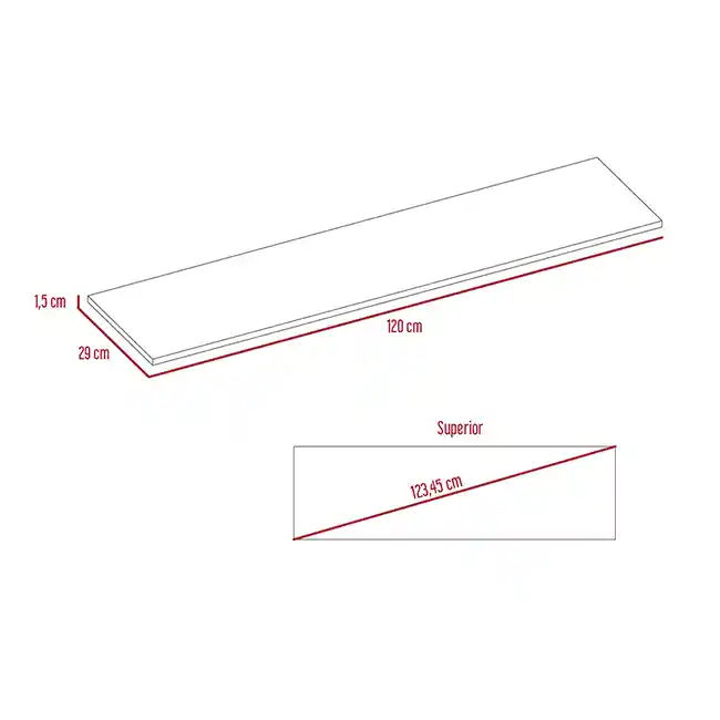 Repisa Entrepaño Organizador 120 Cm Blanco X6