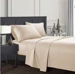 Juego Sábanas Queen 160x190 Cms Color Beige