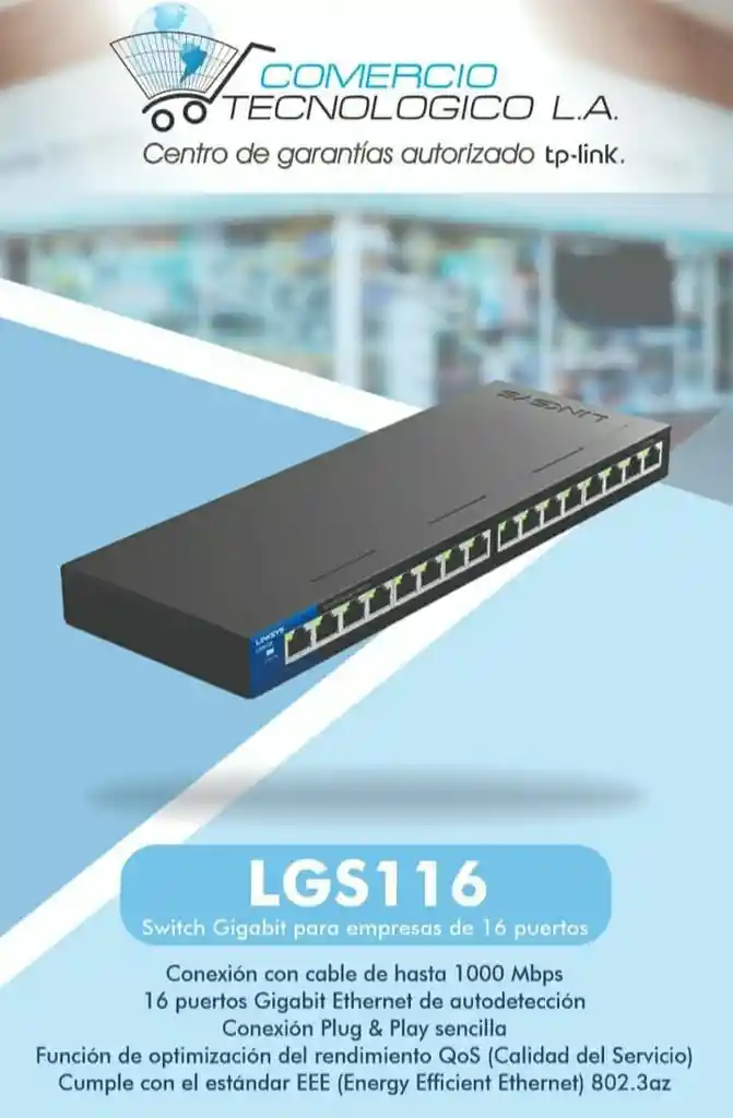 Switch Gigabit Para Empresas De 16 Puertos