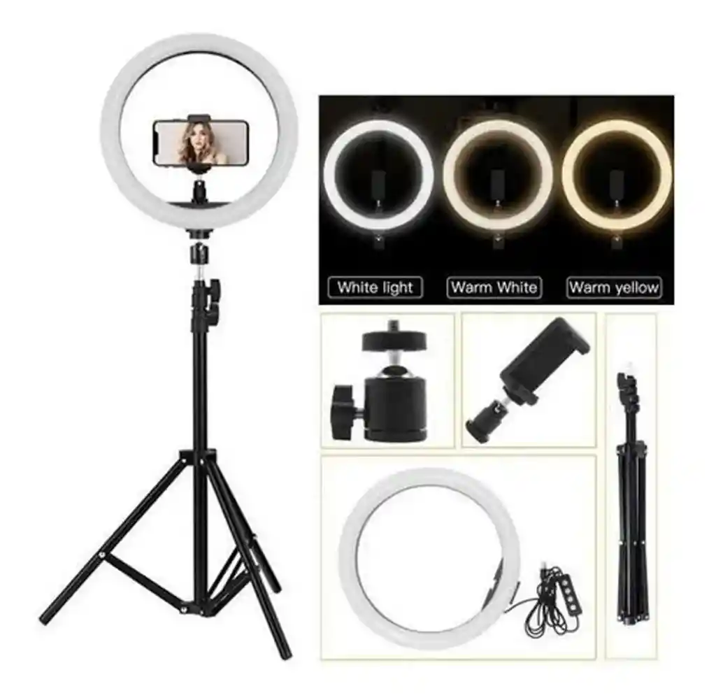 Aro Luz Led 33 Cm Para Fotografia Y Video Control + Tripode