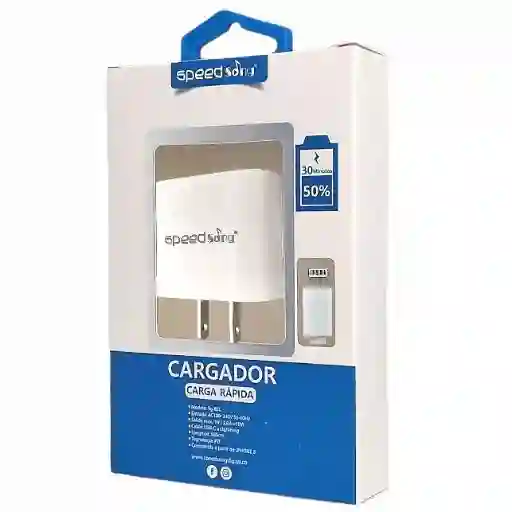 Cargador Y Cable Usb-a A Iphone Lighting De 18 Watts Carga Rapida Speedsong Ref: Sg-85c