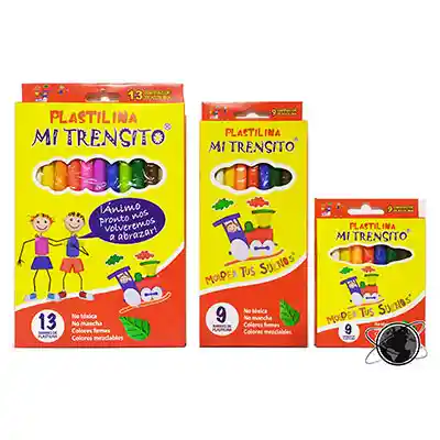 Caja Plastilina 9 Barras Larga