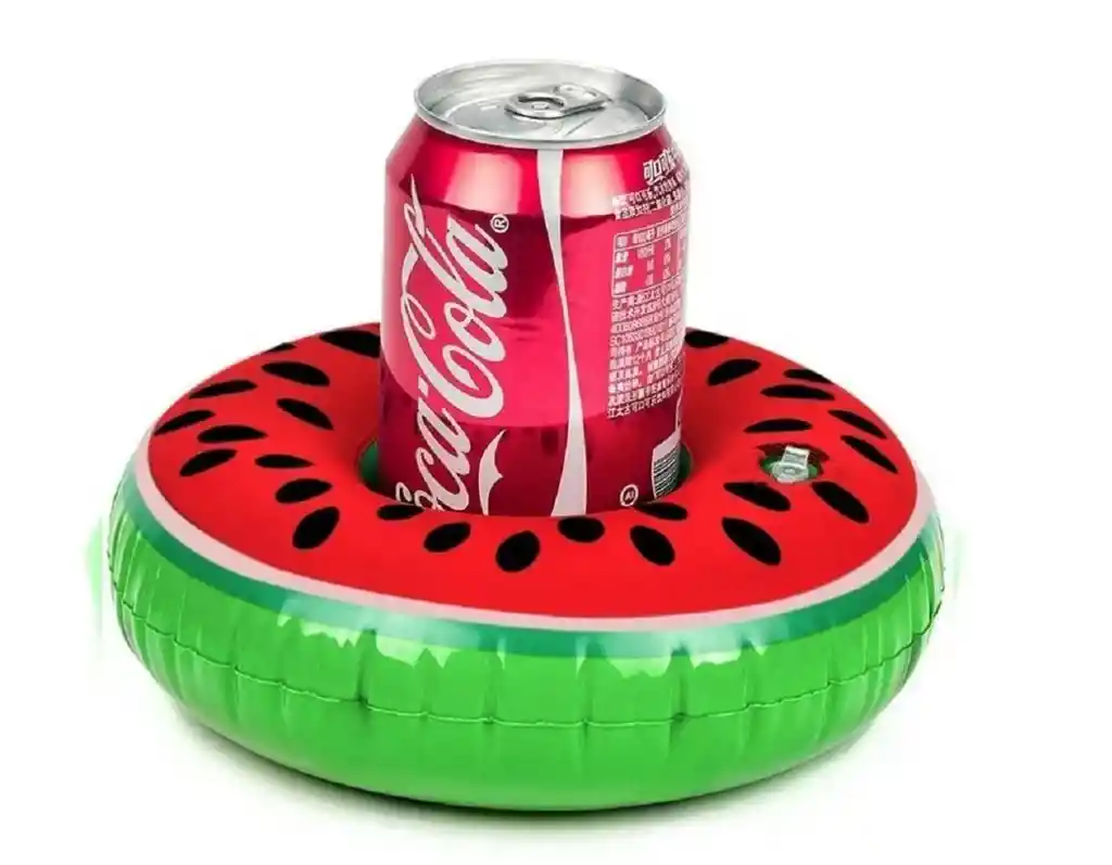 Flotador Porta Vaso Inflable Bebidas Fruta Sandia 16cm