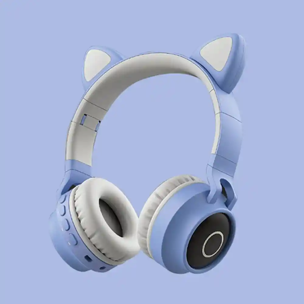 Audífonos Diadema De Gato Bluetooth Con Orejas De Gato