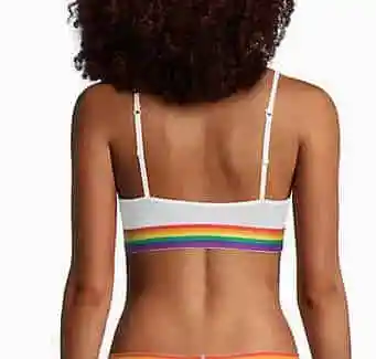 Talla S, M - Bralette Mujer Calvin Klein Blanco Borde Colores Modern Pride Unlined White | Original